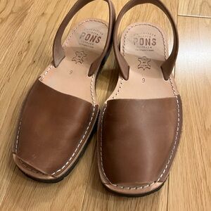 Pons Brown Leather Sandals, Size 39 / 9